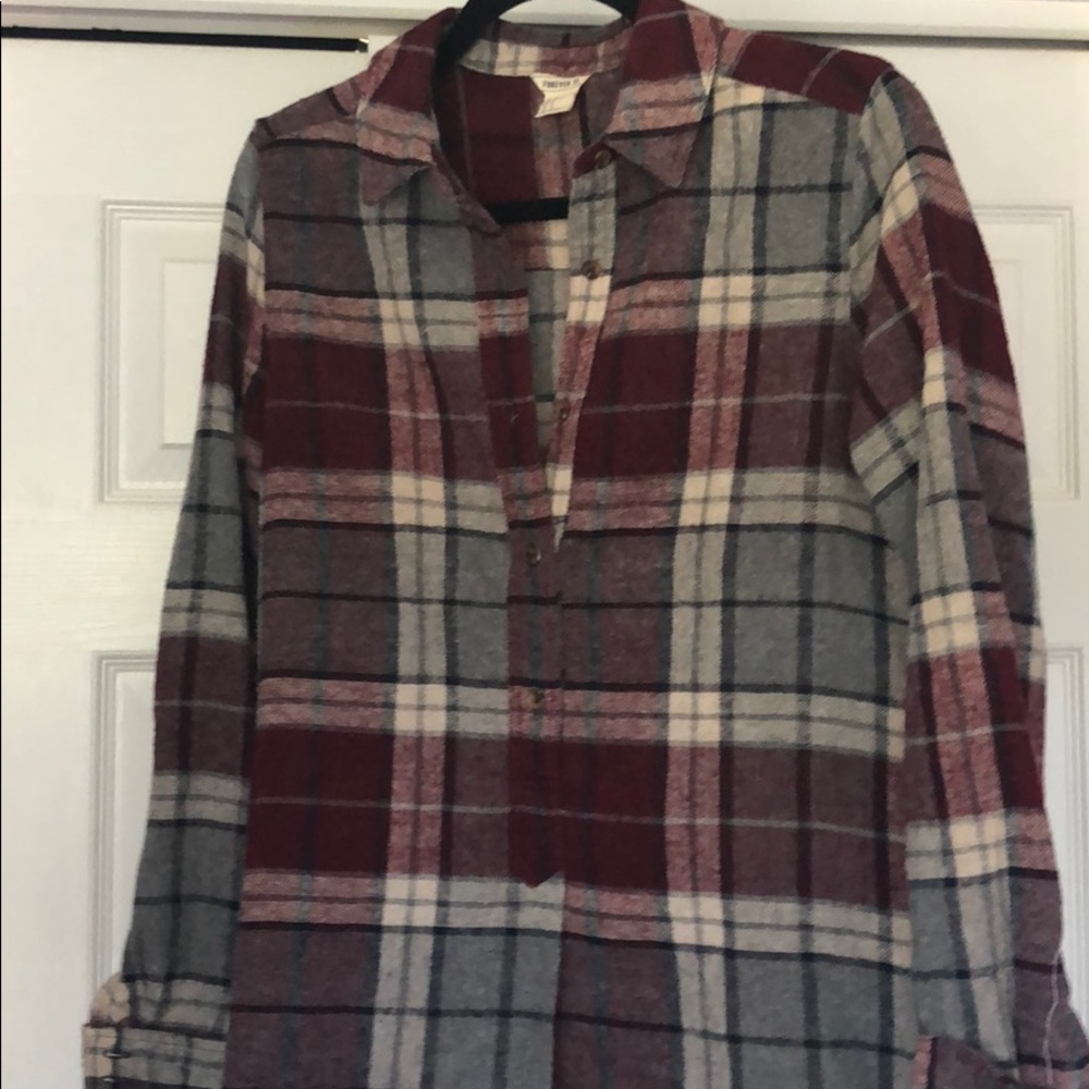 Plaid flannel tunic